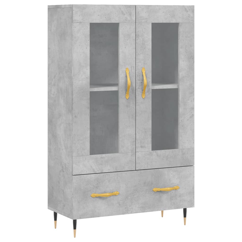 Visoka komoda boja betona 69,5 x 31 x 115 cm konstruirano drvo