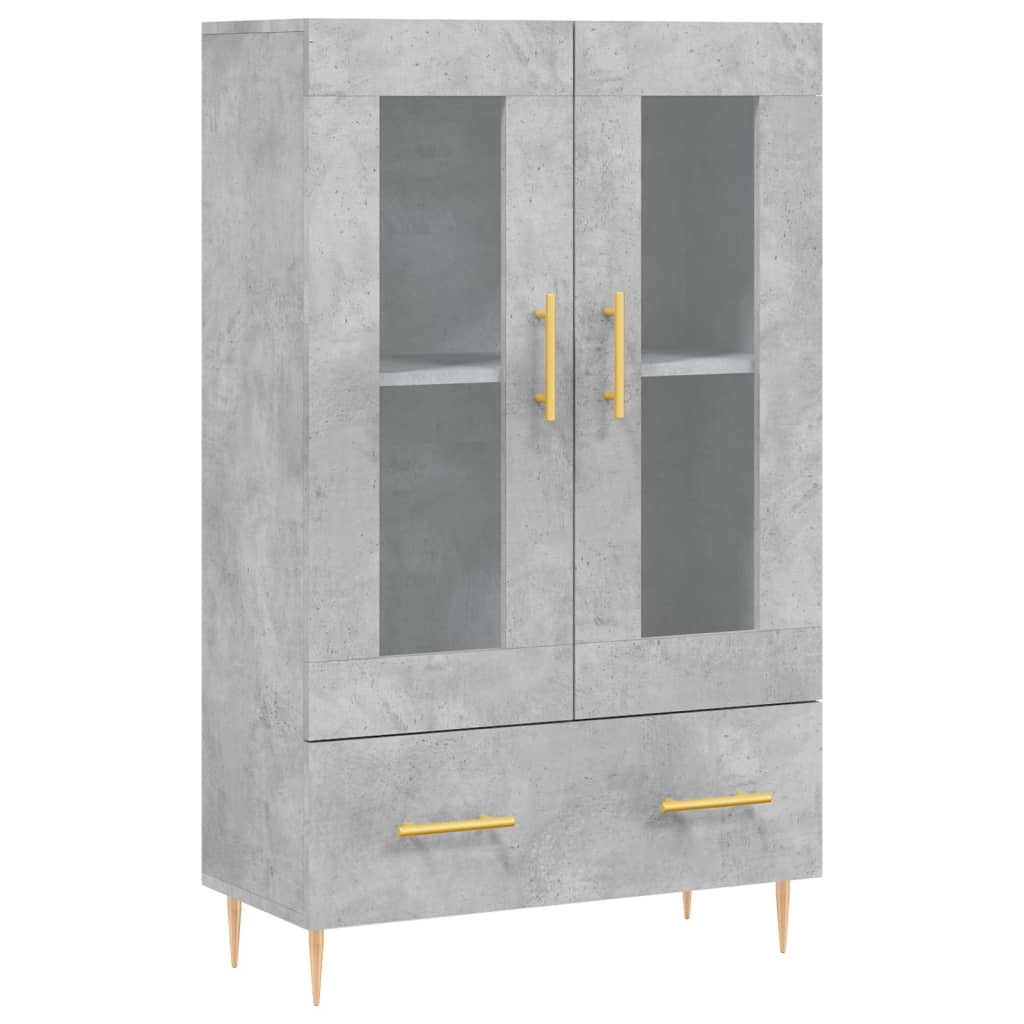 Visoka komoda boja betona 69,5 x 31 x 115 cm konstruirano drvo
