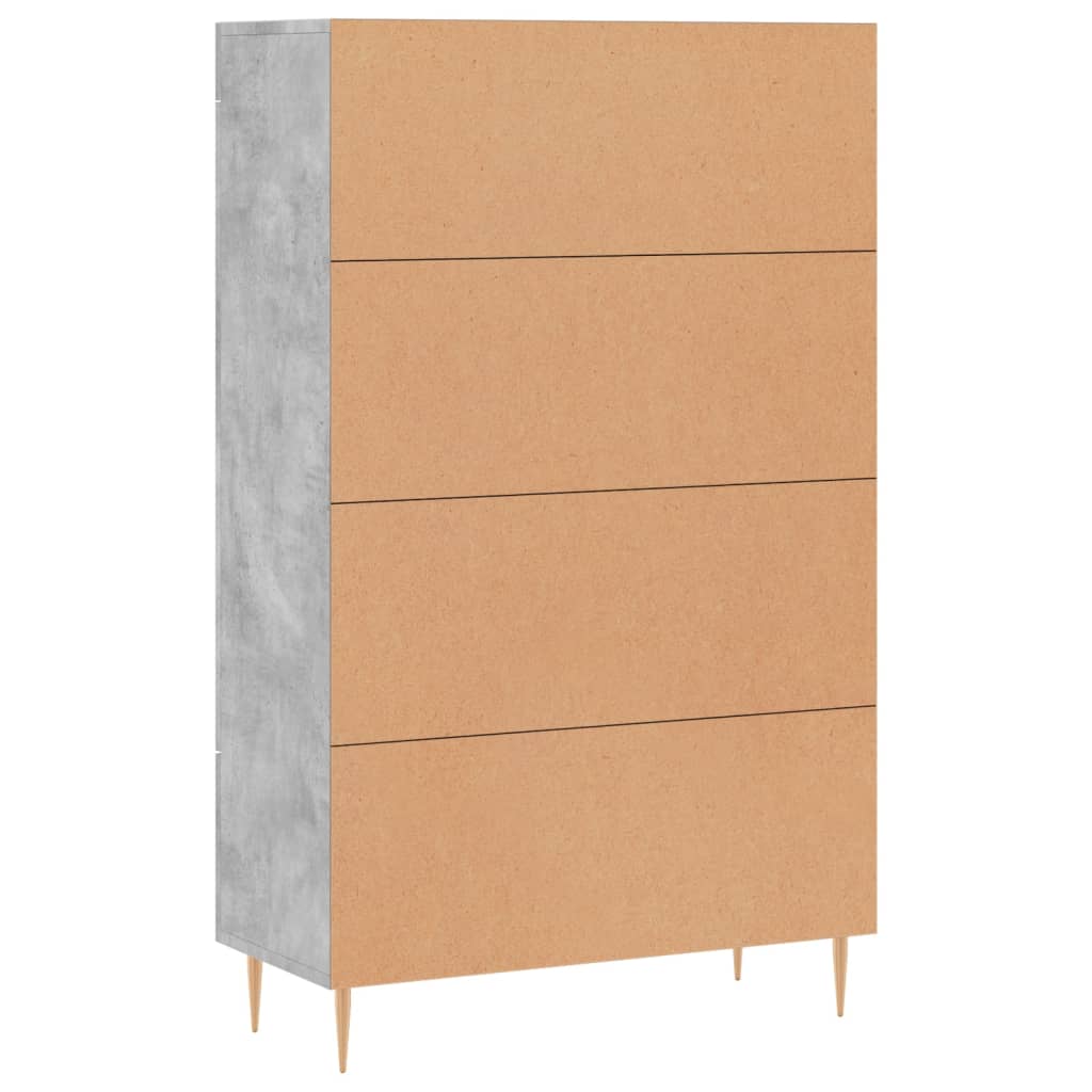 Visoka komoda boja betona 69,5 x 31 x 115 cm konstruirano drvo