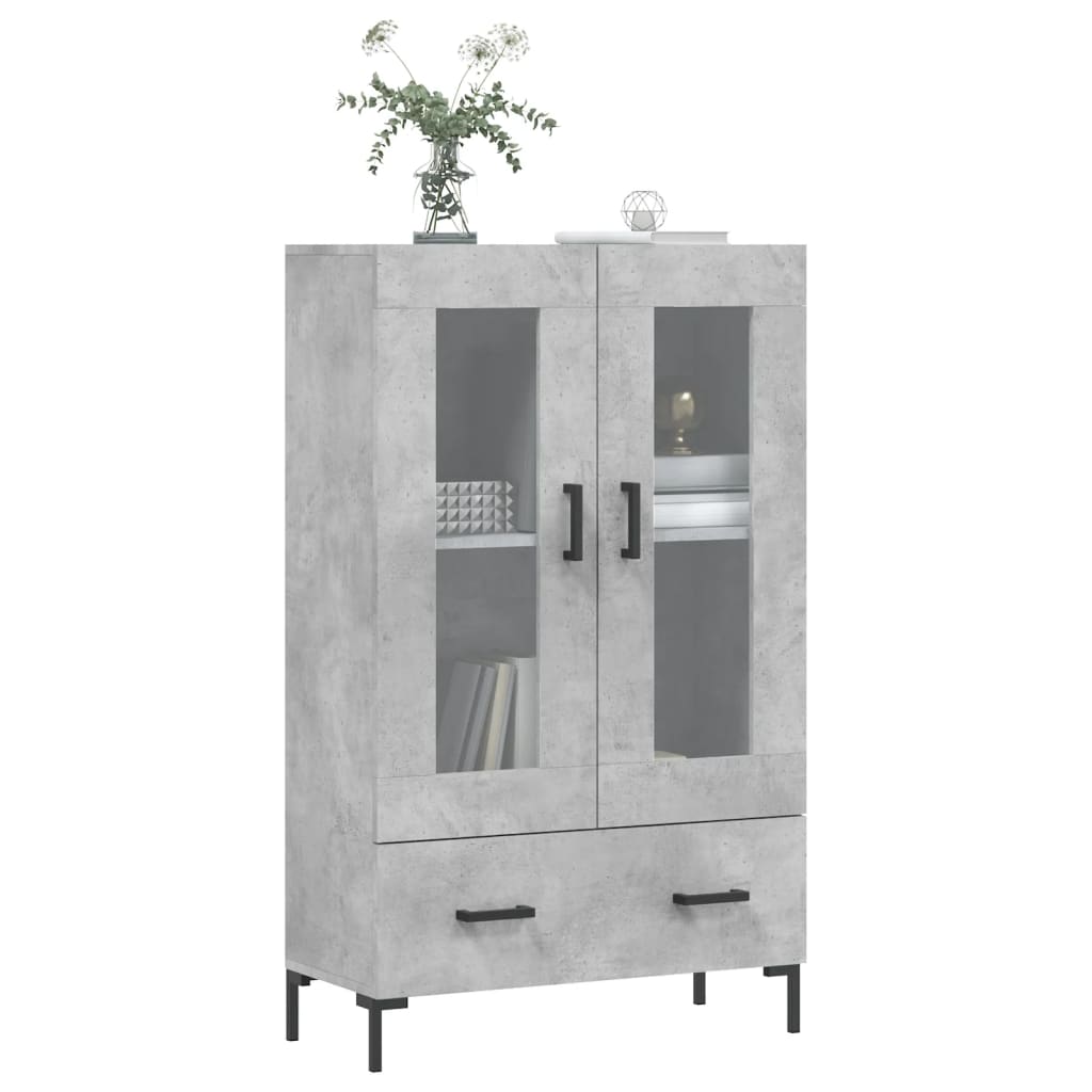 Visoka komoda boja betona 69,5 x 31 x 115 cm konstruirano drvo
