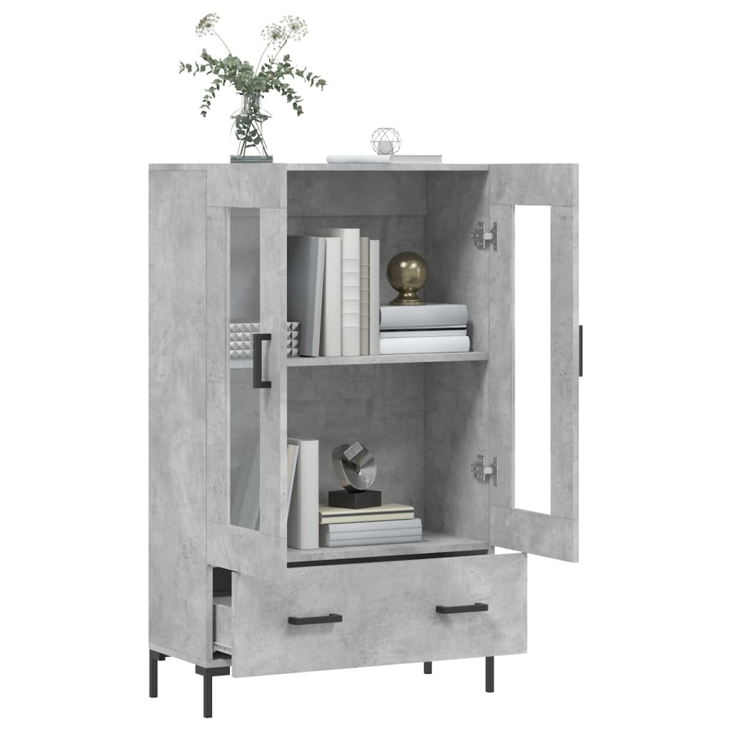 Visoka komoda boja betona 69,5 x 31 x 115 cm konstruirano drvo