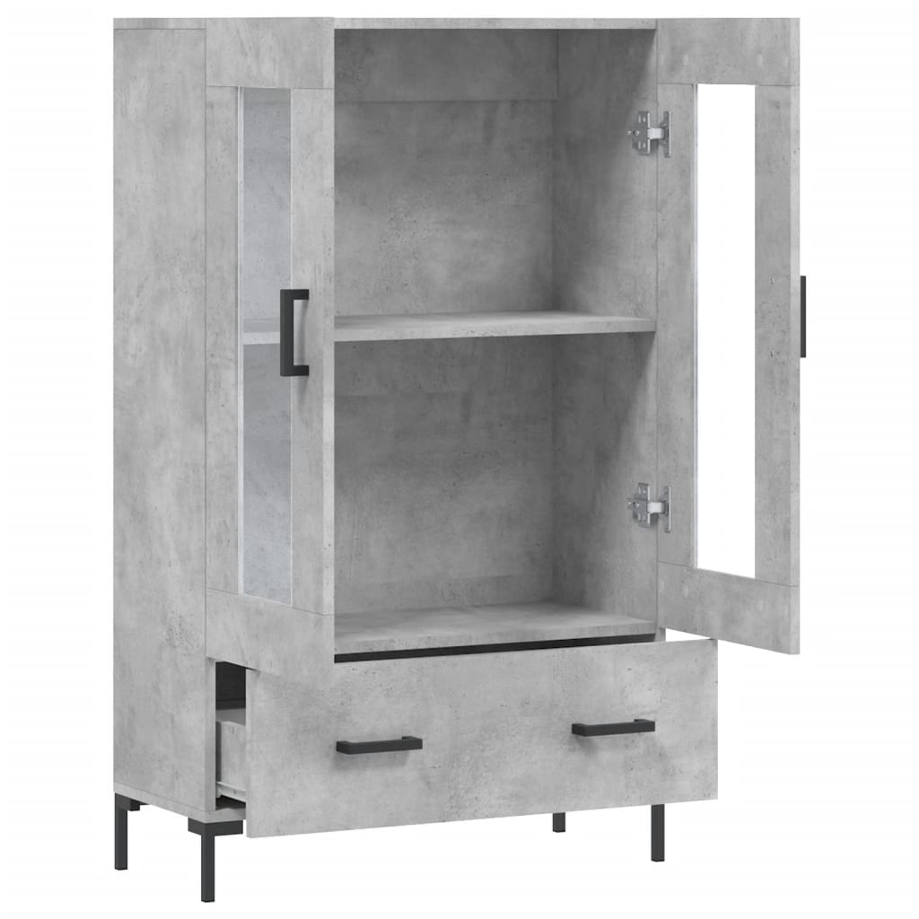 Visoka komoda boja betona 69,5 x 31 x 115 cm konstruirano drvo