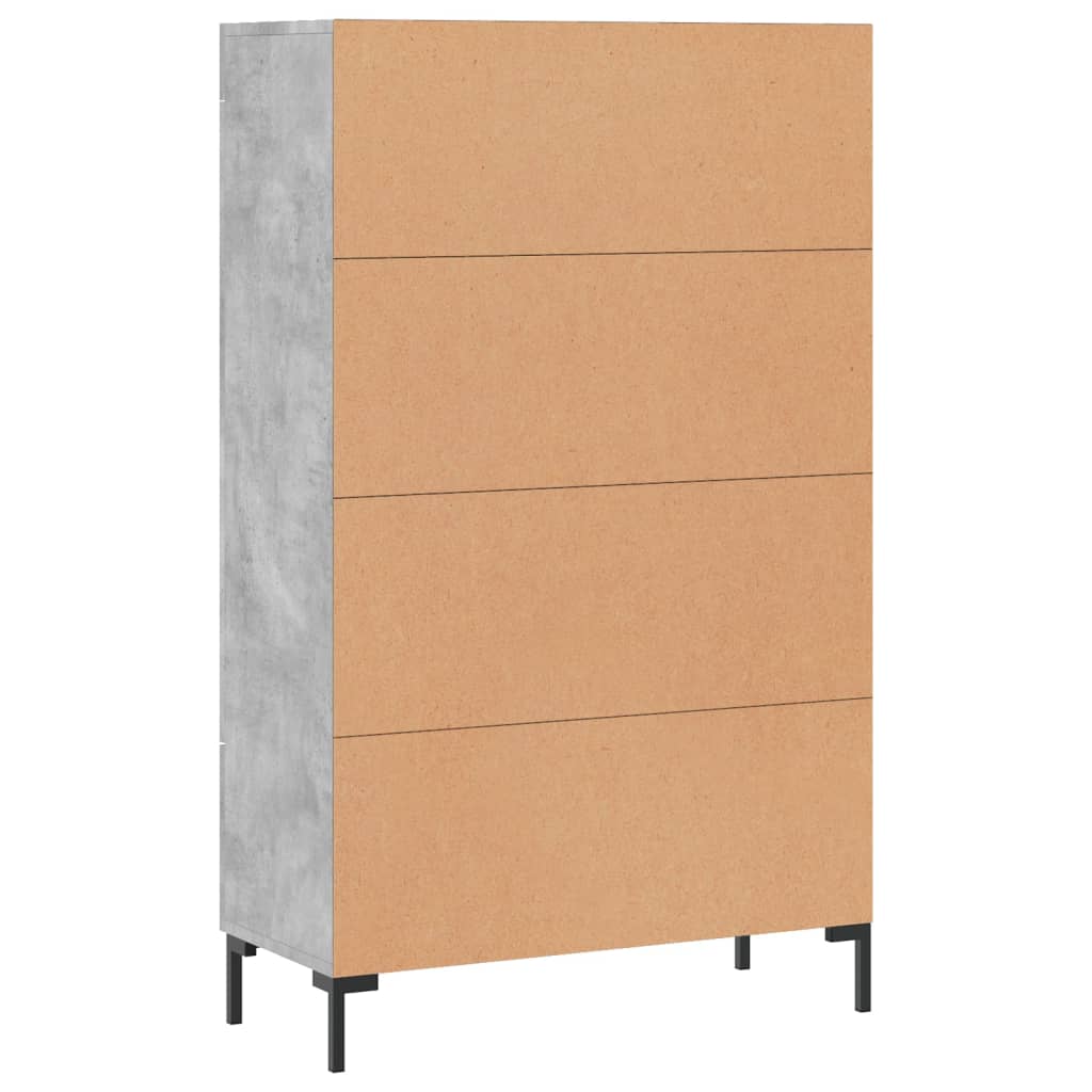 Visoka komoda boja betona 69,5 x 31 x 115 cm konstruirano drvo