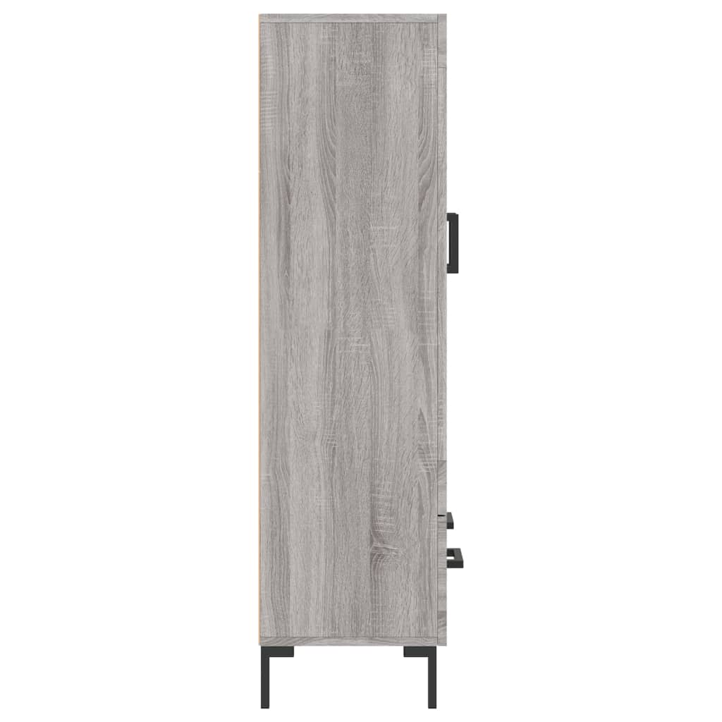 Visoka komoda siva boja hrasta 69,5x31x115 cm konstruirano drvo