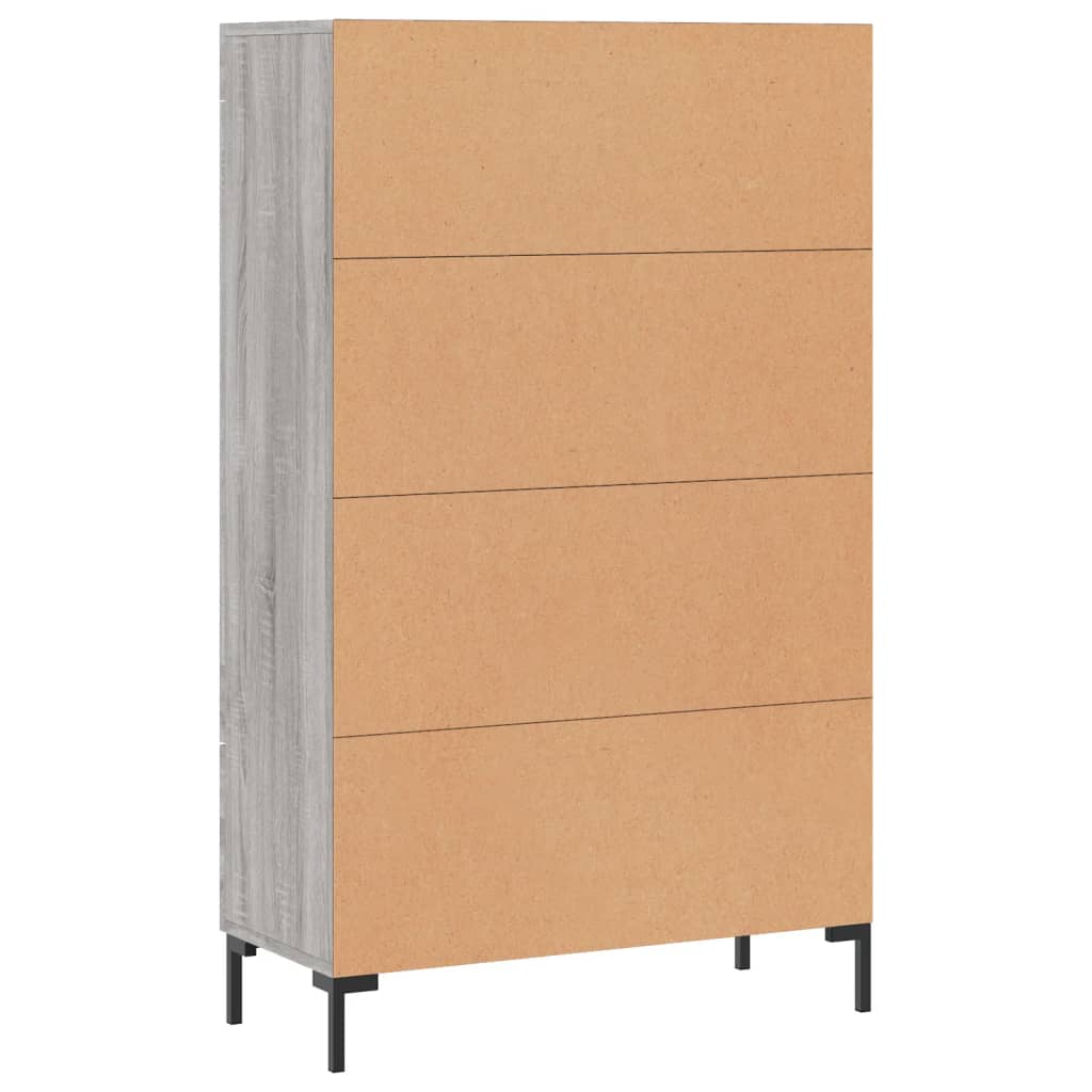 Visoka komoda siva boja hrasta 69,5x31x115 cm konstruirano drvo