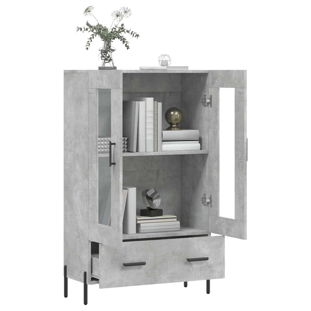 Visoka komoda boja betona 69,5 x 31 x 115 cm konstruirano drvo