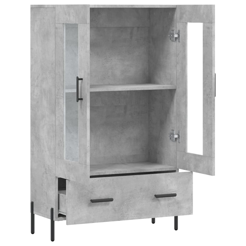 Visoka komoda boja betona 69,5 x 31 x 115 cm konstruirano drvo