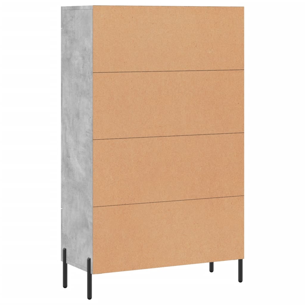 Visoka komoda boja betona 69,5 x 31 x 115 cm konstruirano drvo