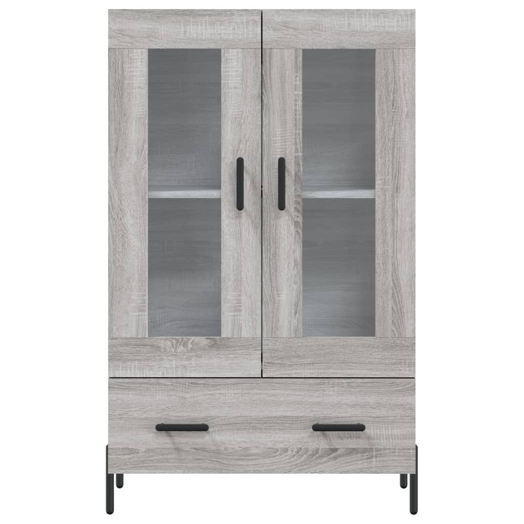 Visoka komoda siva boja hrasta 69,5x31x115 cm konstruirano drvo