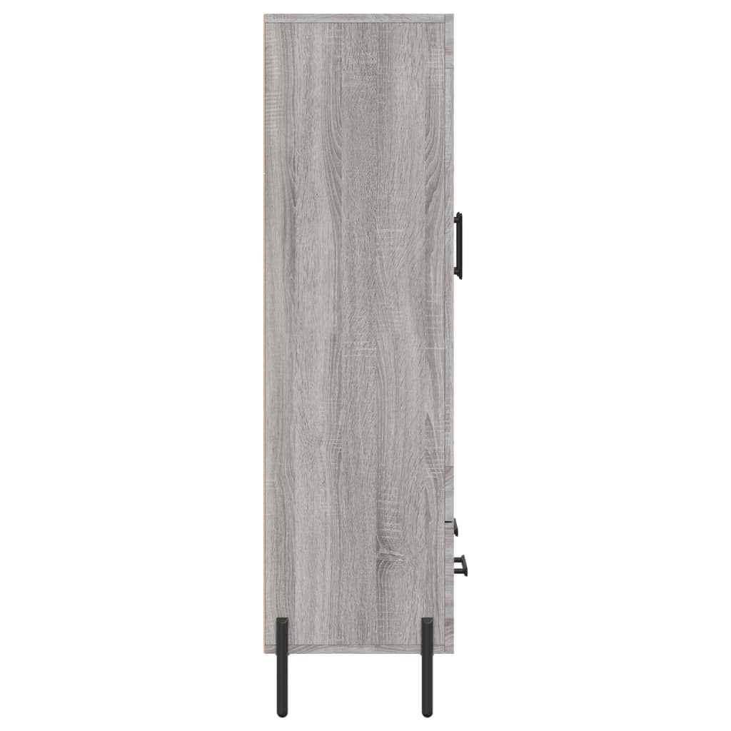 Visoka komoda siva boja hrasta 69,5x31x115 cm konstruirano drvo