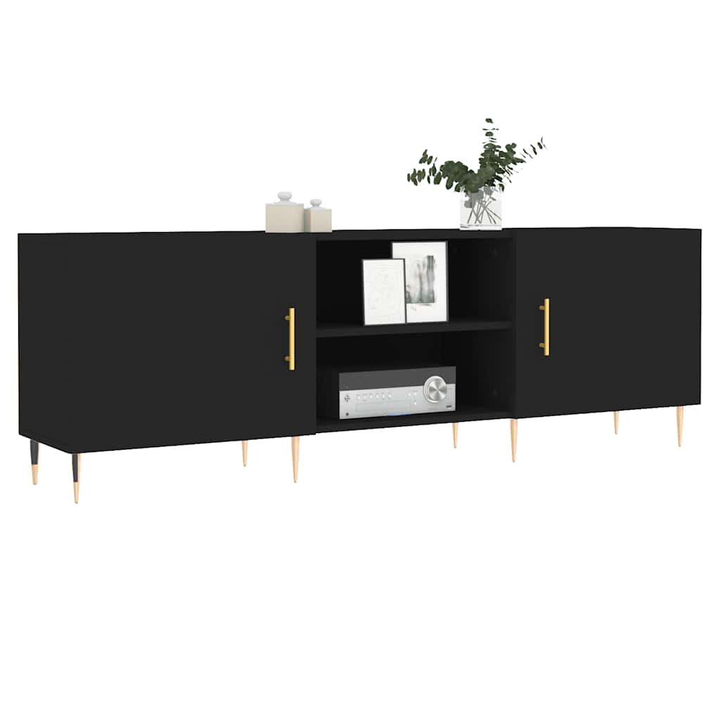 TV ormarić crni 150 x 30 x 50 cm od konstruiranog drva