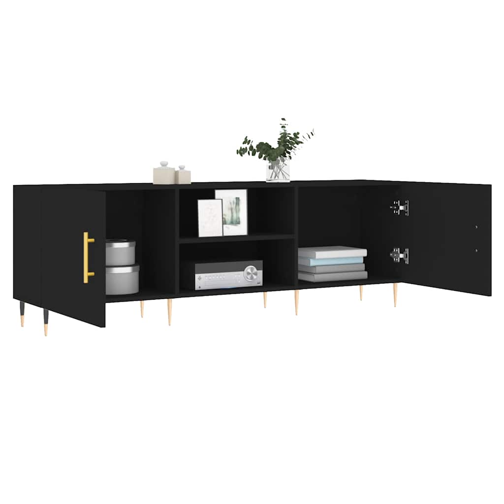 TV ormarić crni 150 x 30 x 50 cm od konstruiranog drva