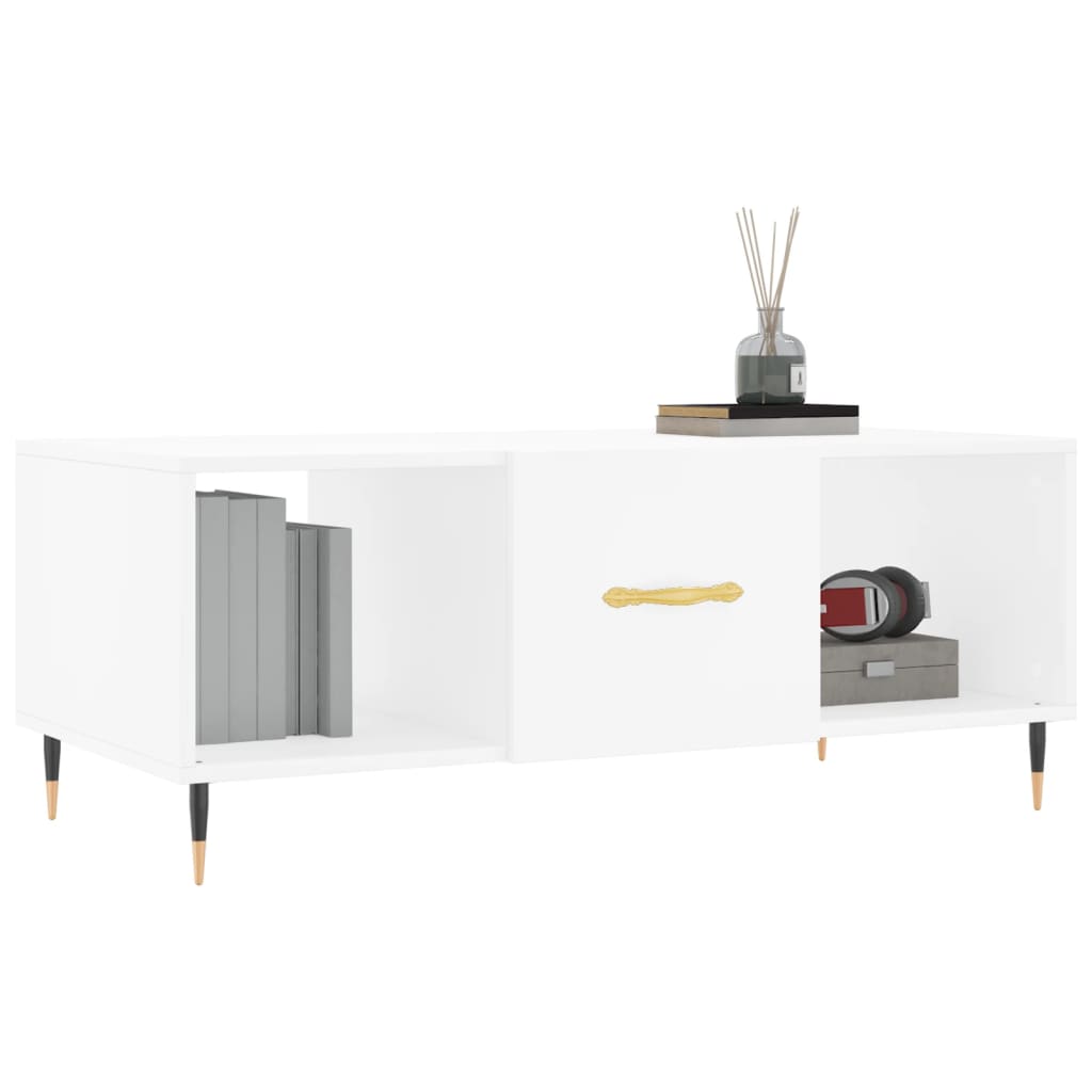 Stolić za kavu bijeli 102 x 50 x 40 cm od konstruiranog drva
