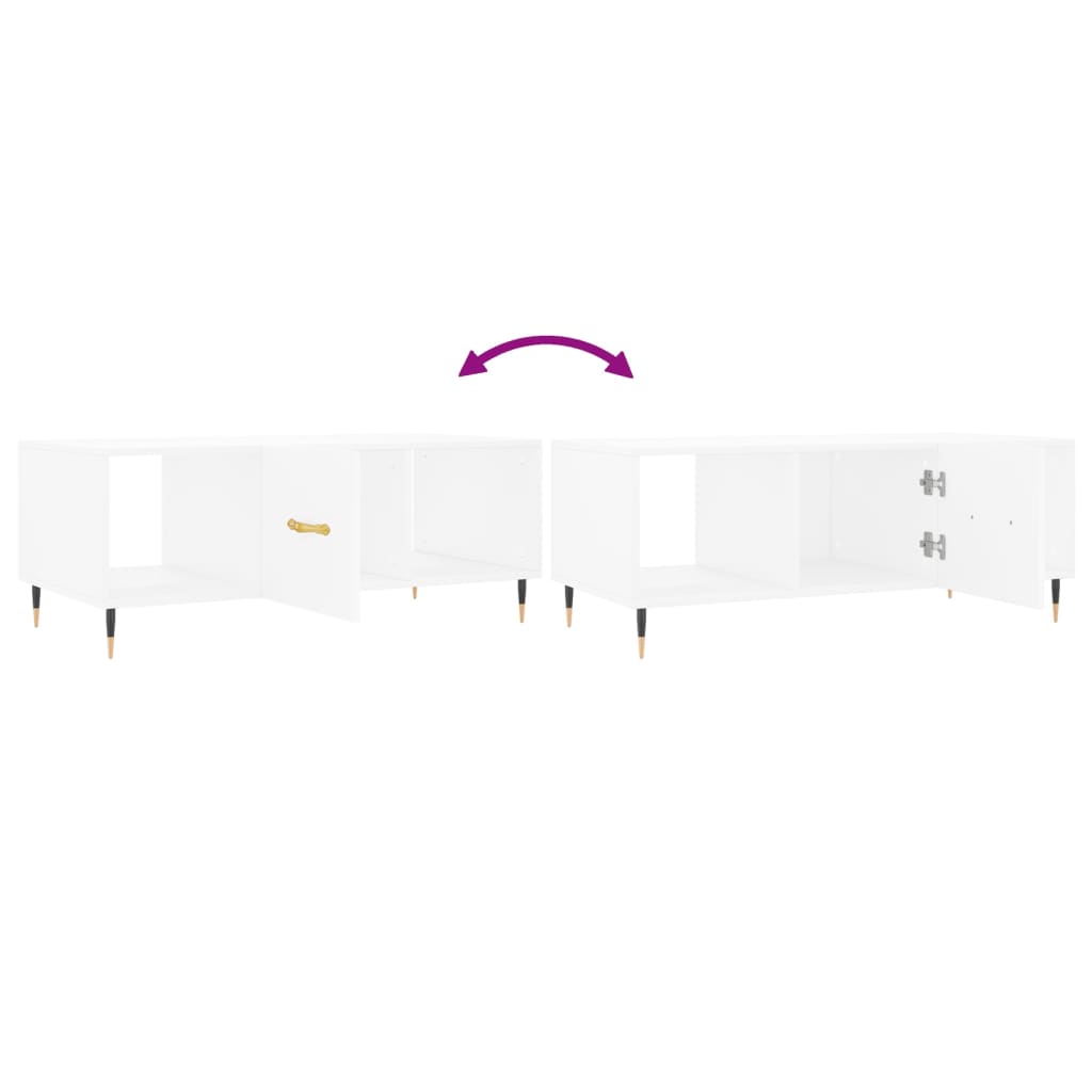 Stolić za kavu bijeli 102 x 50 x 40 cm od konstruiranog drva