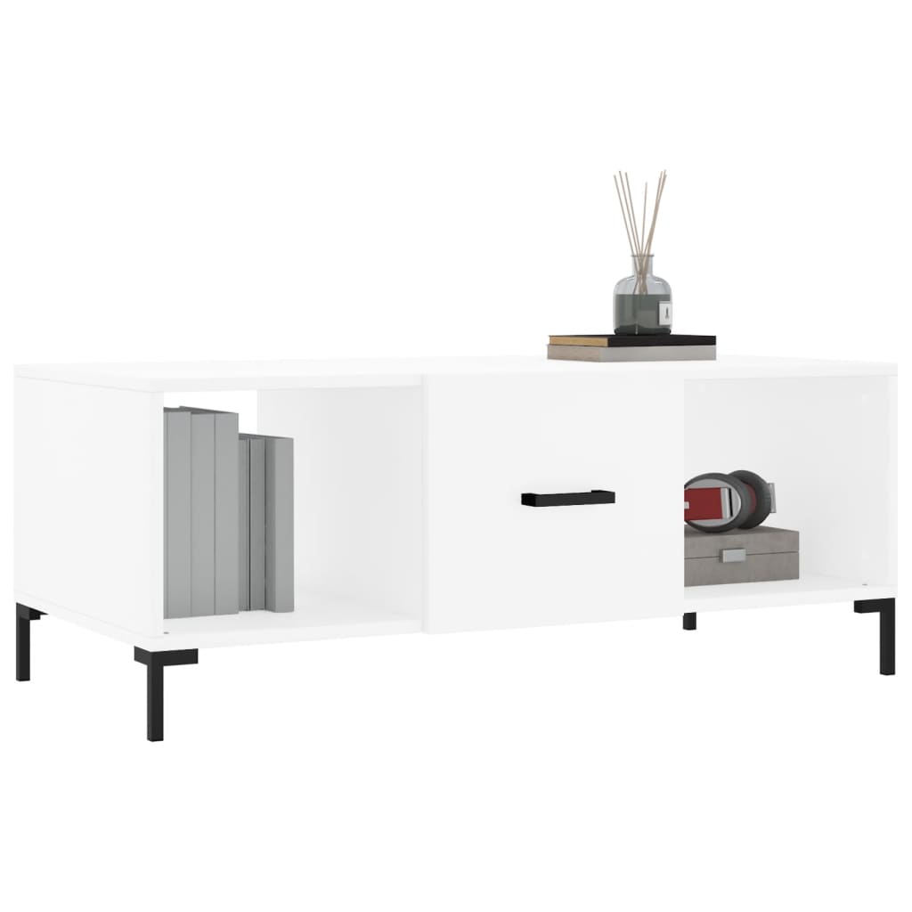 Stolić za kavu bijeli 102 x 50 x 40 cm od konstruiranog drva