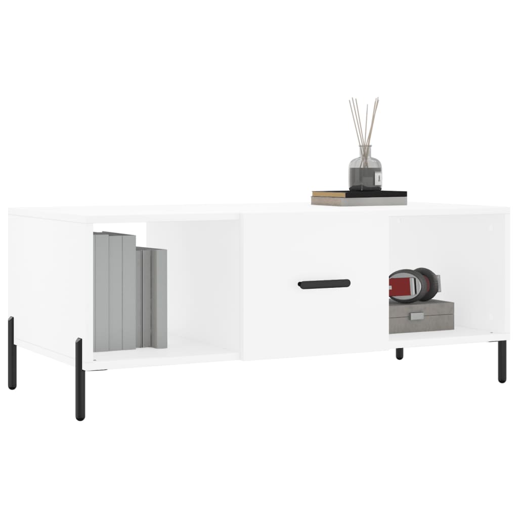 Stolić za kavu bijeli 102 x 50 x 40 cm od konstruiranog drva