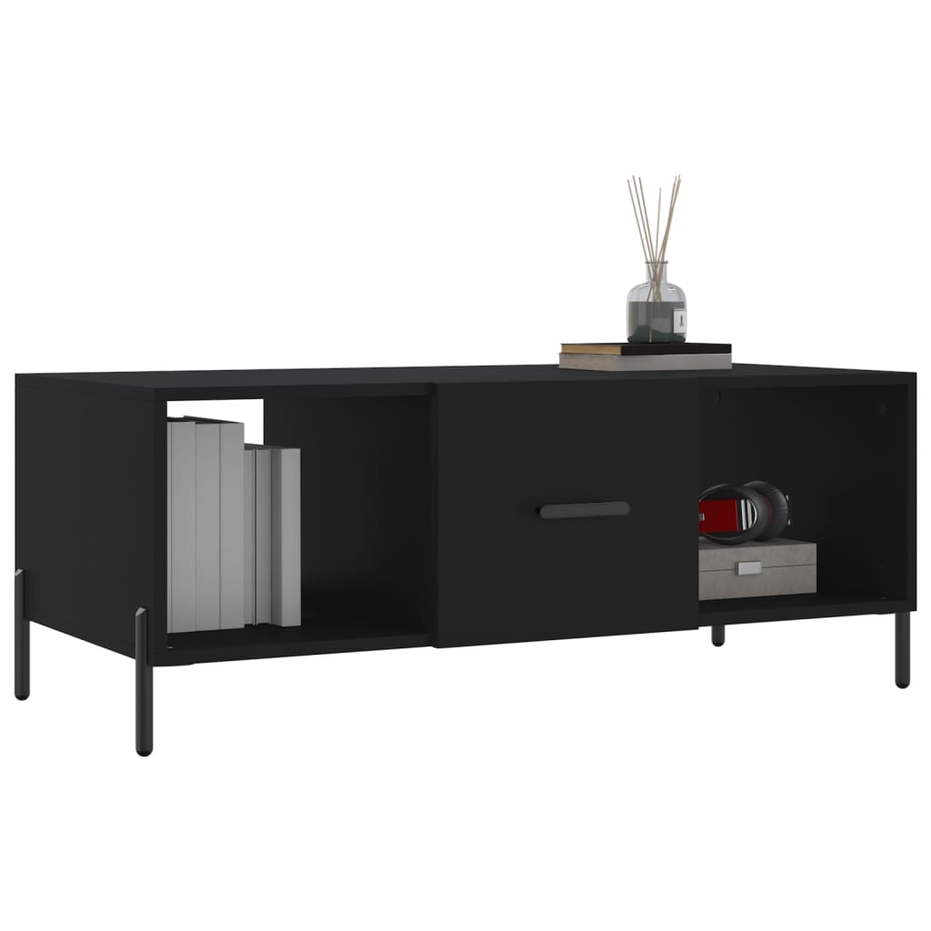 Stolić za kavu crni 102 x 50 x 40 cm od konstruiranog drva