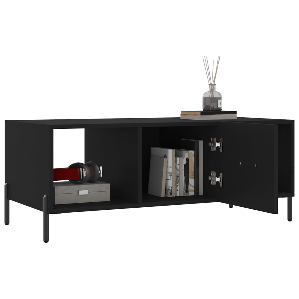 Stolić za kavu crni 102 x 50 x 40 cm od konstruiranog drva