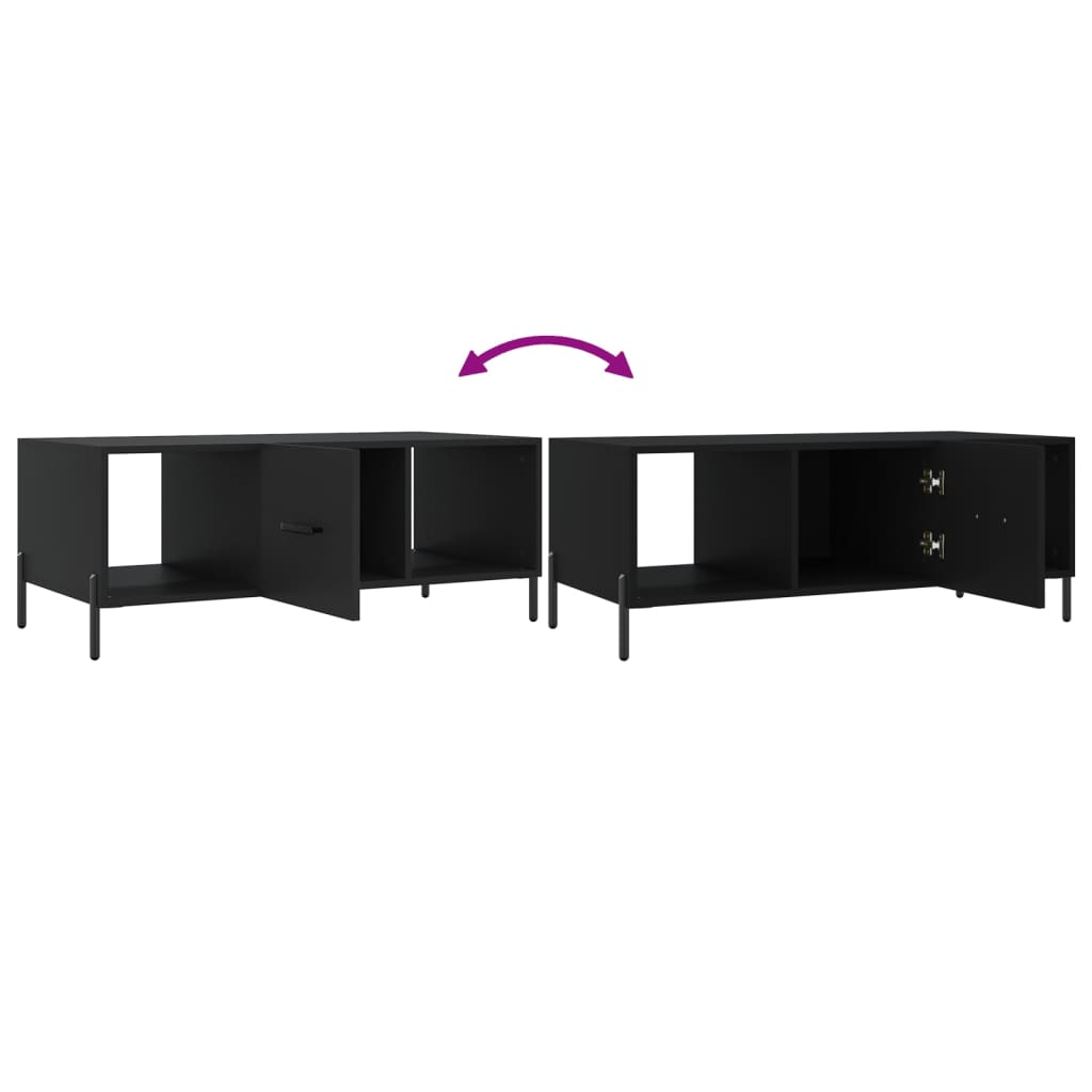 Stolić za kavu crni 102 x 50 x 40 cm od konstruiranog drva