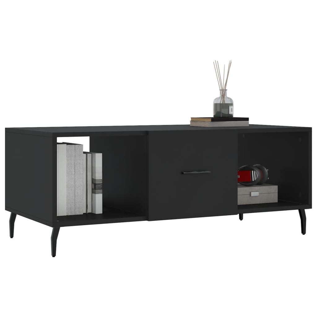 Stolić za kavu crni 102 x 50 x 40 cm od konstruiranog drva