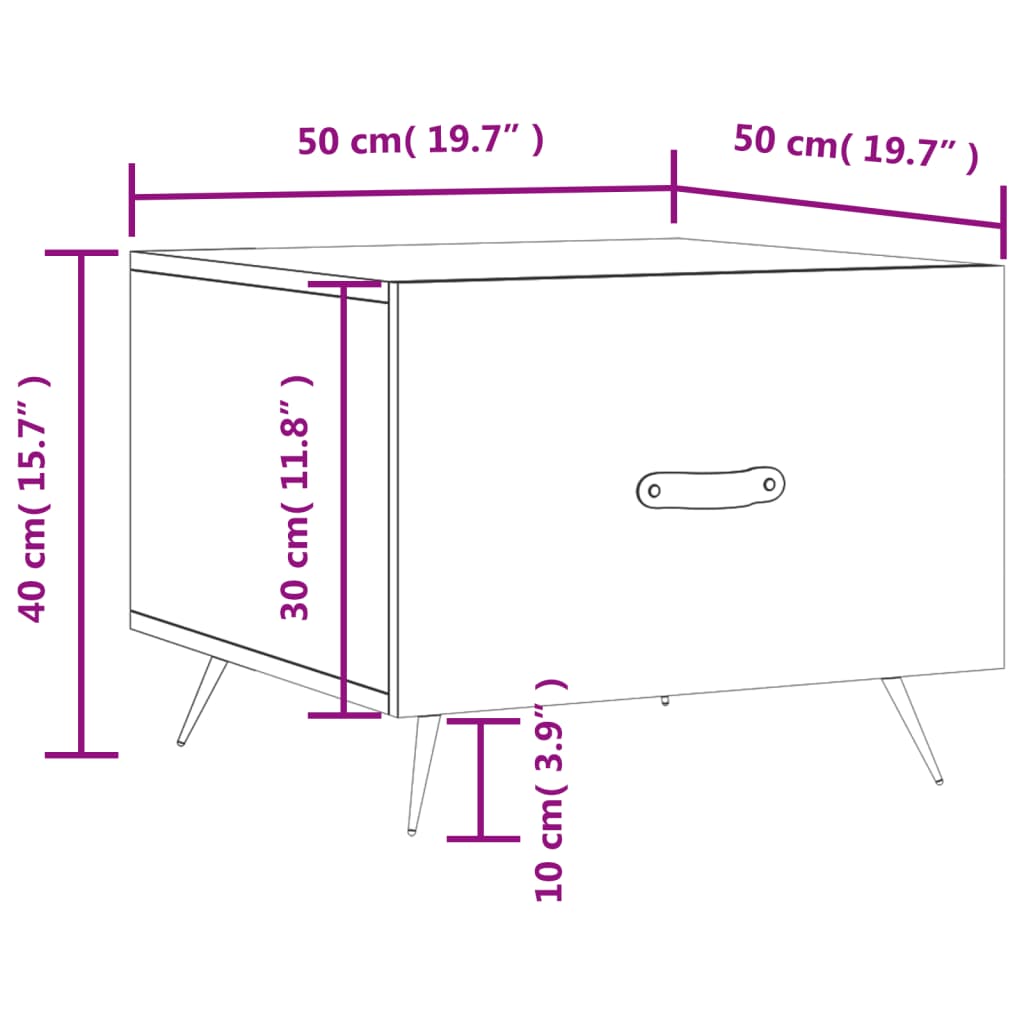 Stolići za kavu 2 kom Siva betona 50x50x40 cm konstruirano drvo