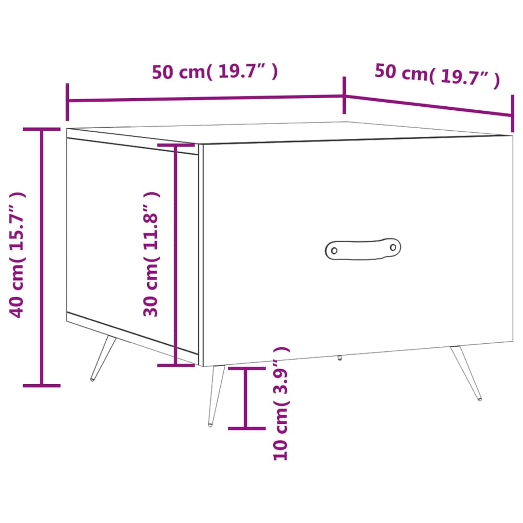 Stolići za kavu 2 kom boja hrasta 50x50x40 cm konstruirano drvo