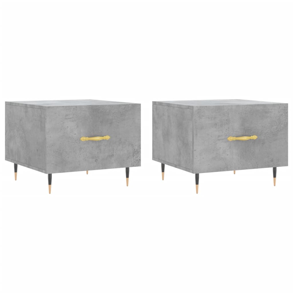 Stolići za kavu 2 kom Siva betona 50x50x40 cm konstruirano drvo