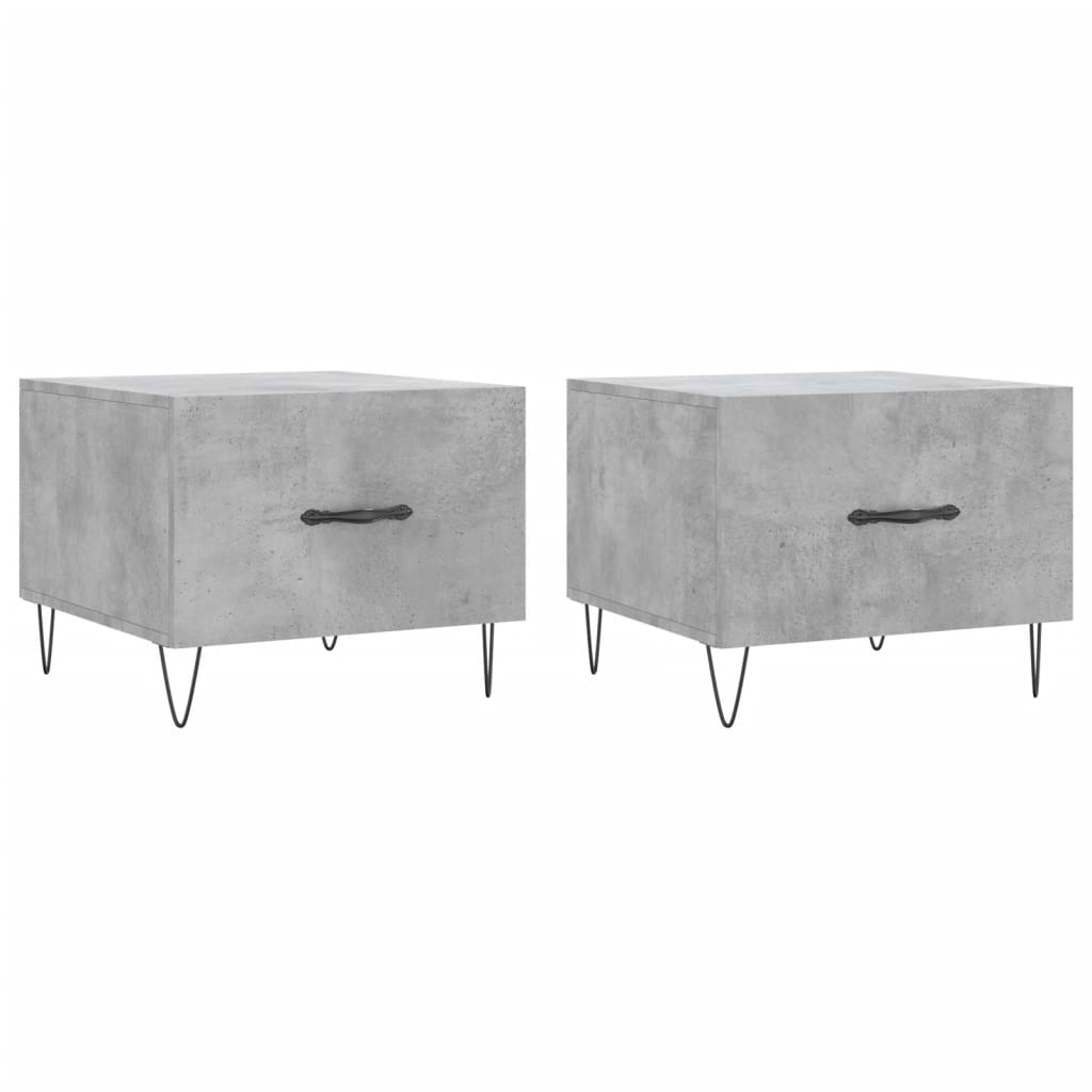 Stolići za kavu 2 kom Siva betona 50x50x40 cm konstruirano drvo