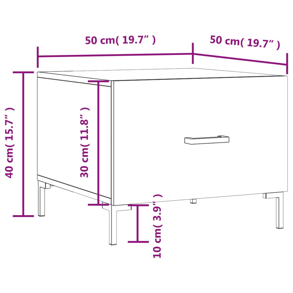Stolići za kavu 2 kom bijeli 50x50x40 cm od konstruiranog drva