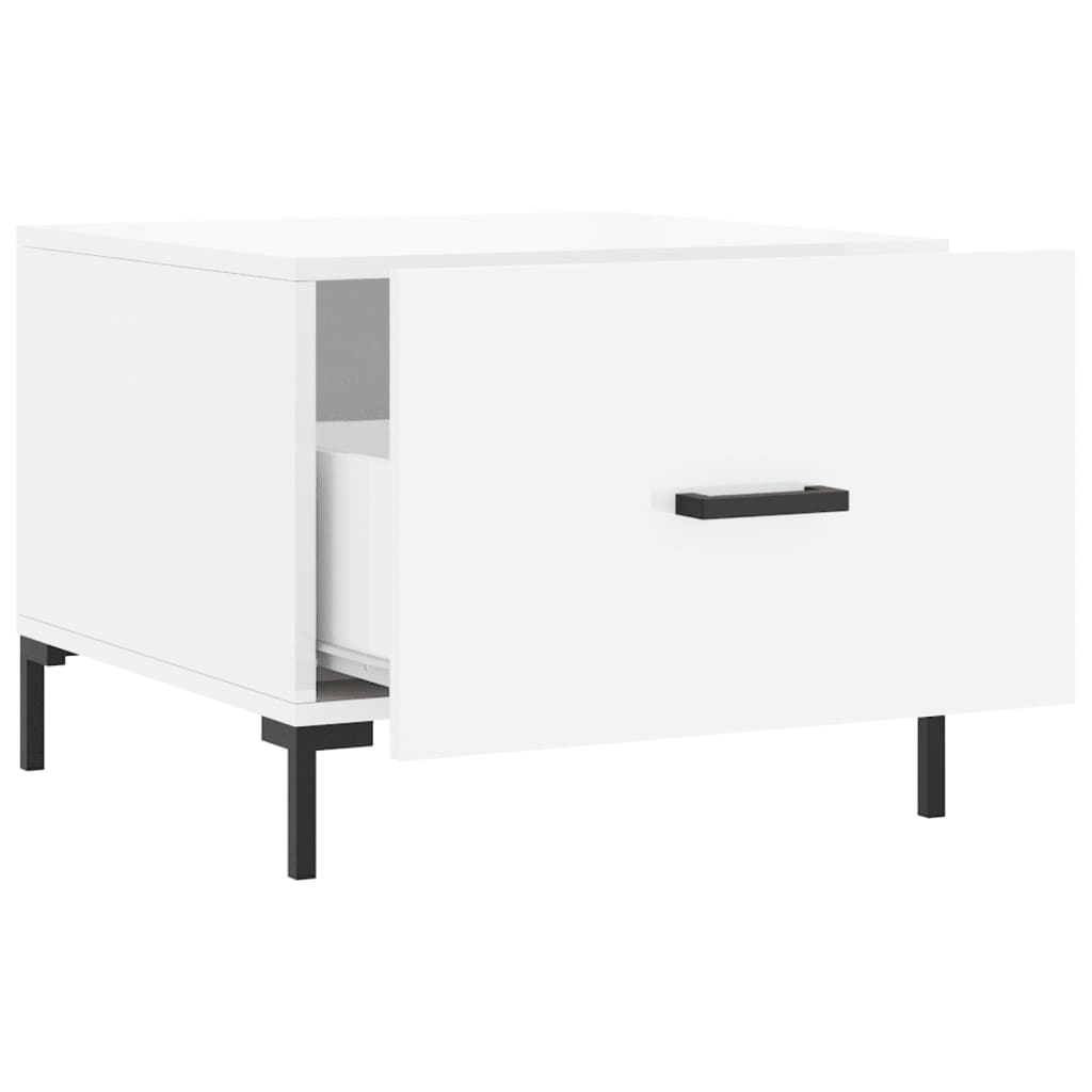 Stolići za kavu 2 kom sjajni bijeli 50x50x40 konstruirano drvo