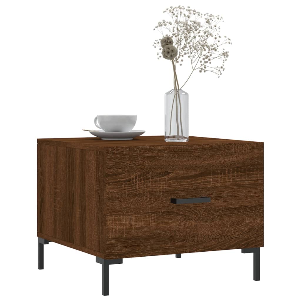Stolić za kavu smeđa boja hrasta 50x50x40 cm konstruirano drvo