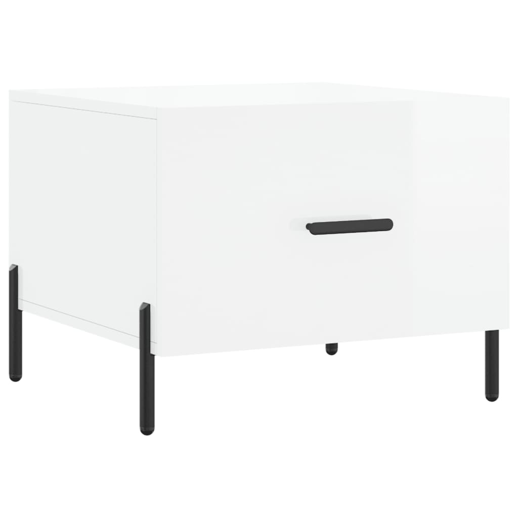 Stolići za kavu 2 kom sjajni bijeli 50x50x40 konstruirano drvo