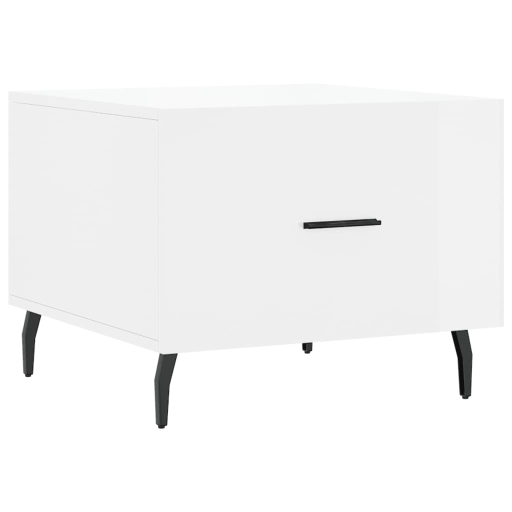 Stolić za kavu sjajni bijeli 50 x 50 x 40 cm konstruirano drvo