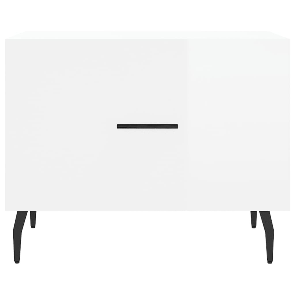 Stolići za kavu 2 kom sjajni bijeli 50x50x40 konstruirano drvo