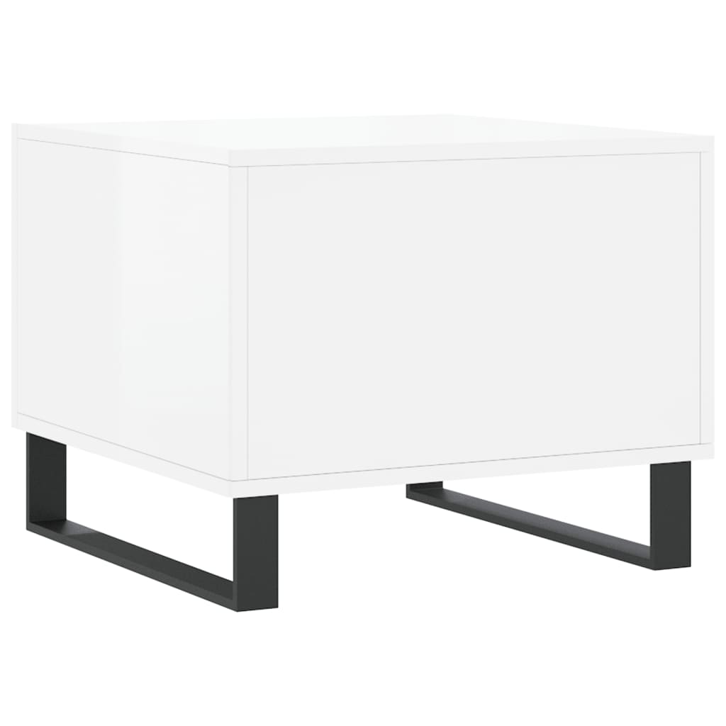 Stolići za kavu 2 kom sjajni bijeli 50x50x40 konstruirano drvo