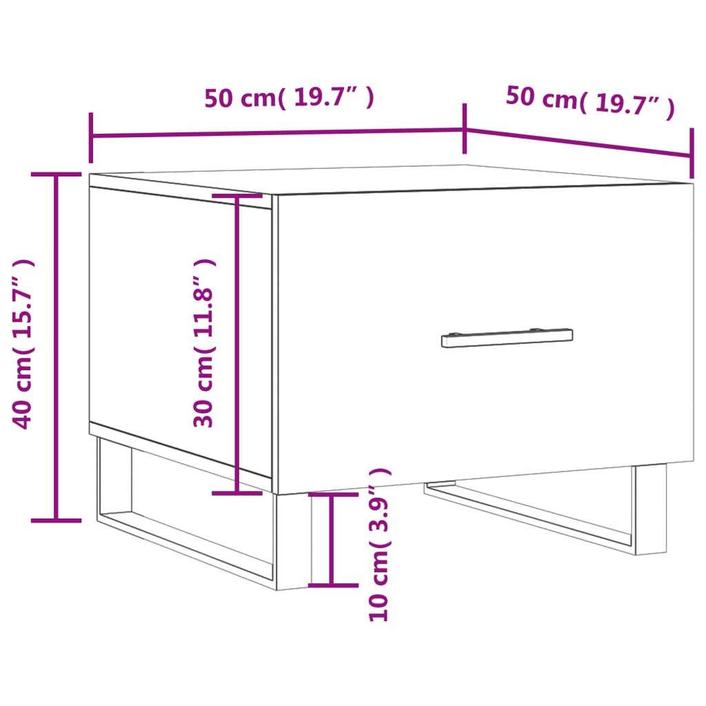 Stolići za kavu 2 kom Siva betona 50x50x40 cm konstruirano drvo
