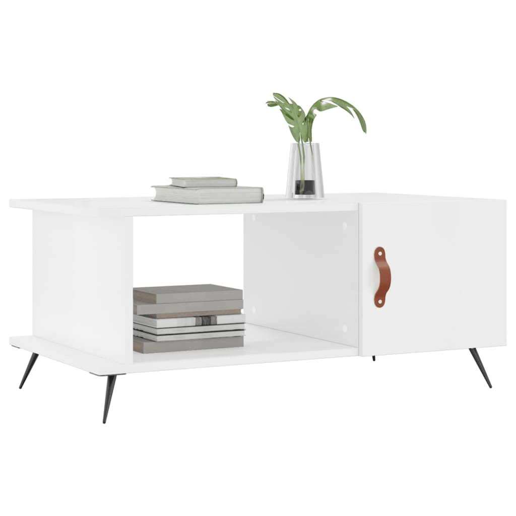 Stolić za kavu sjajni bijeli 90 x 50 x 40 cm konstruirano drvo