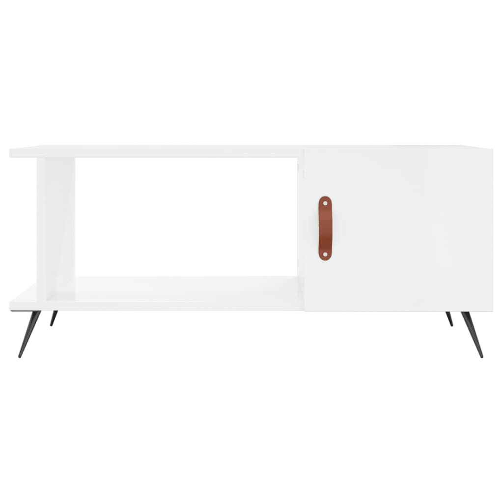 Stolić za kavu sjajni bijeli 90 x 50 x 40 cm konstruirano drvo