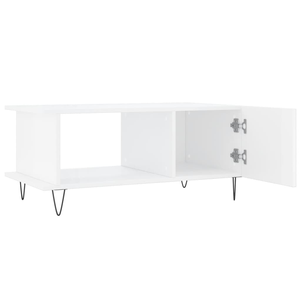 Stolić za kavu sjajni bijeli 90 x 50 x 40 cm konstruirano drvo