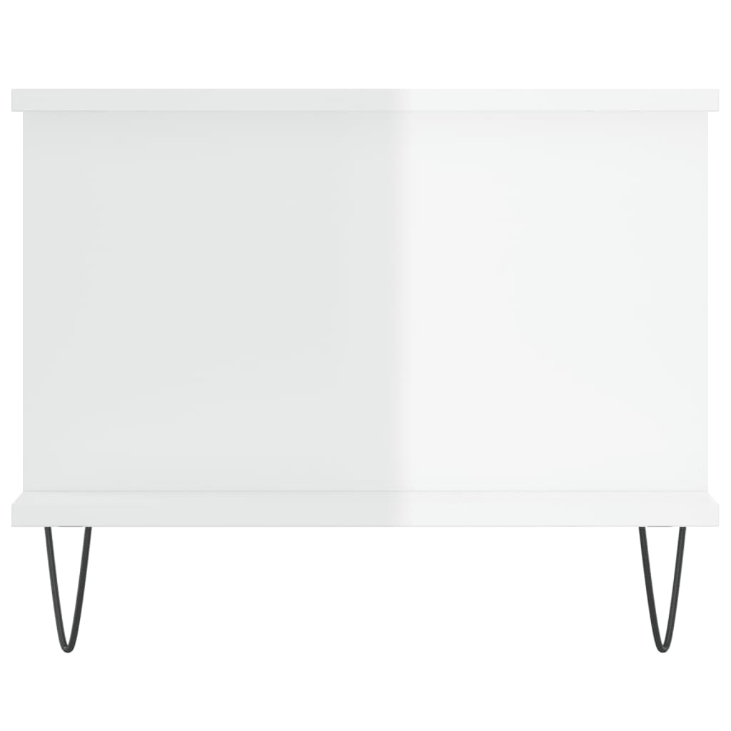 Stolić za kavu sjajni bijeli 90 x 50 x 40 cm konstruirano drvo