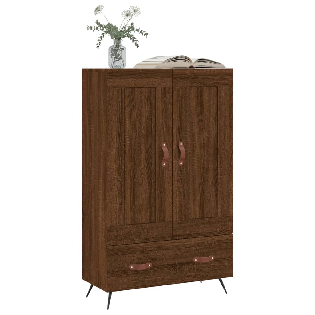Visoka komoda smeđa boja hrasta 69,5x31x115cm konstruirano drvo