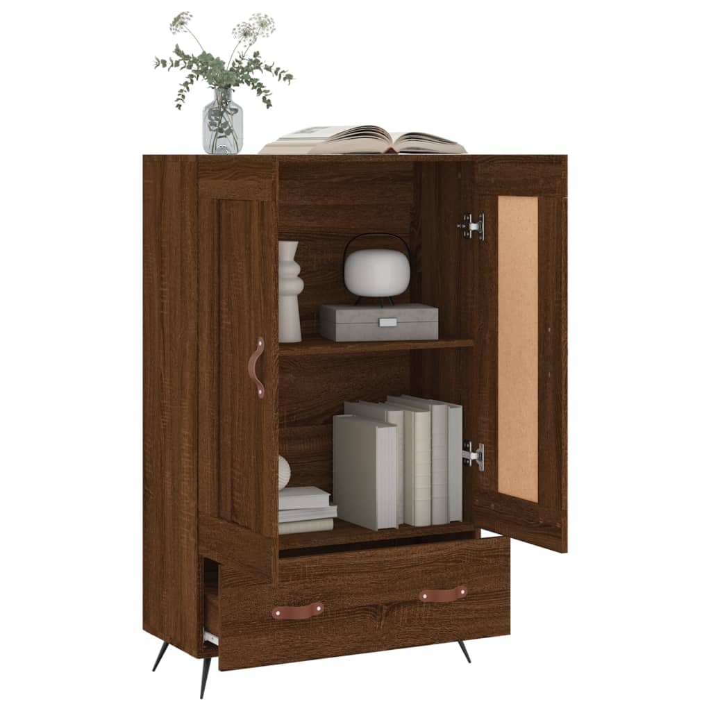 Visoka komoda smeđa boja hrasta 69,5x31x115cm konstruirano drvo