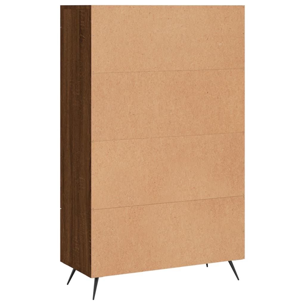 Visoka komoda smeđa boja hrasta 69,5x31x115cm konstruirano drvo
