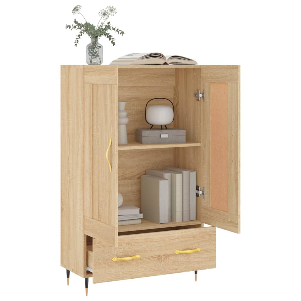 Visoka komoda boja hrasta 69,5 x 31 x 115 cm konstruirano drvo