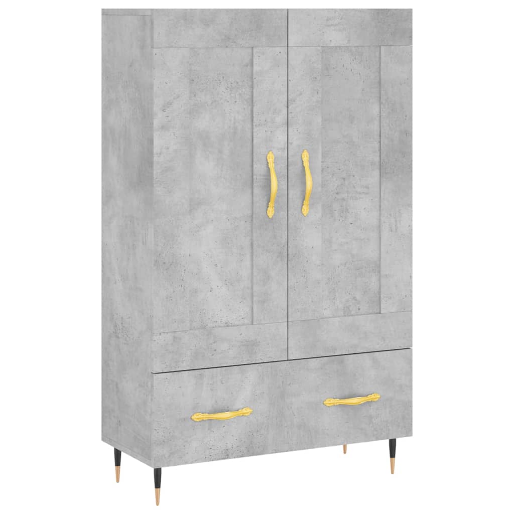 Visoka komoda boja betona 69,5 x 31 x 115 cm konstruirano drvo