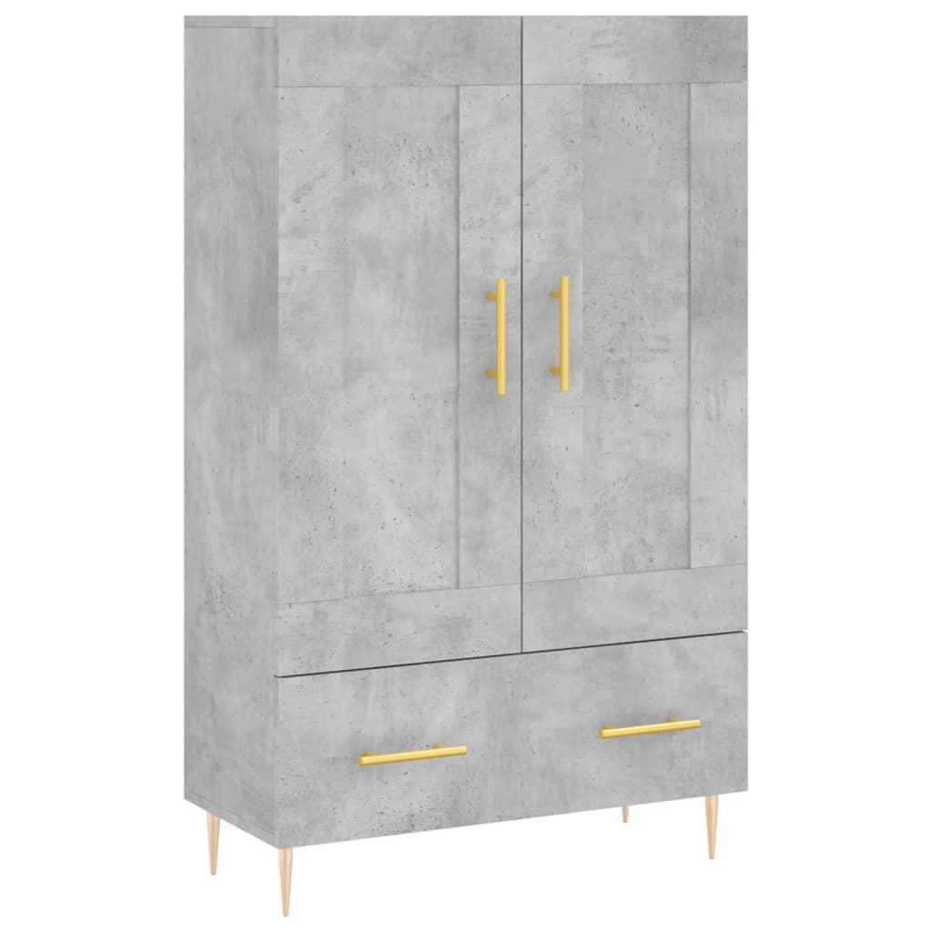 Visoka komoda boja betona 69,5 x 31 x 115 cm konstruirano drvo