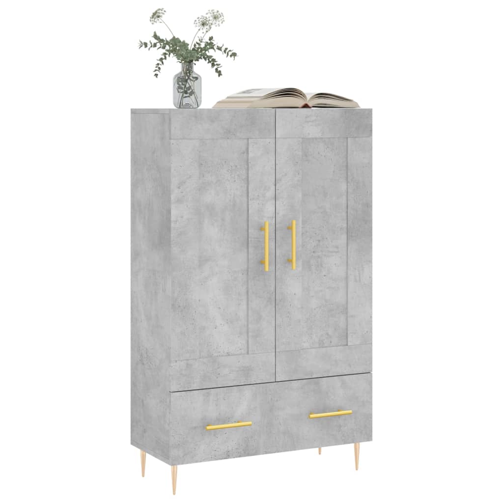 Visoka komoda boja betona 69,5 x 31 x 115 cm konstruirano drvo