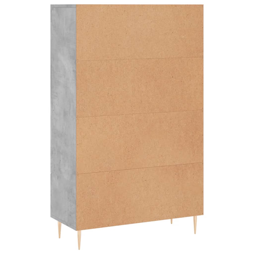 Visoka komoda boja betona 69,5 x 31 x 115 cm konstruirano drvo