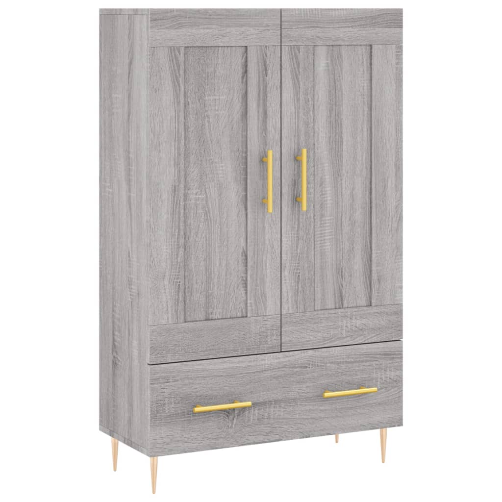 Visoka komoda siva boja hrasta 69,5x31x115 cm konstruirano drvo