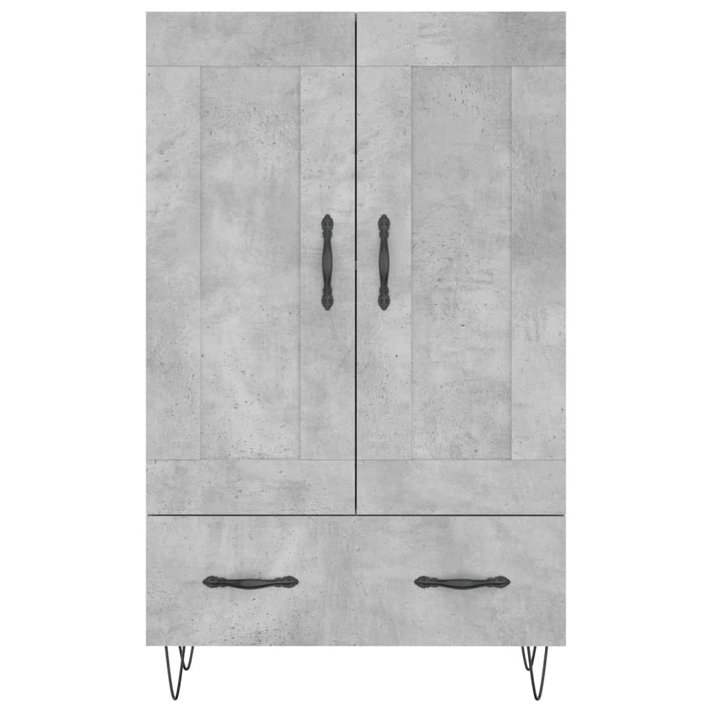 Visoka komoda boja betona 69,5 x 31 x 115 cm konstruirano drvo